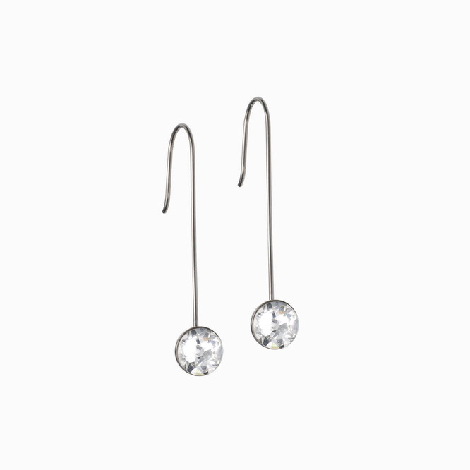 Long cylindrical bar ear dangler | Sterling silver earrings | Long silver —  Discovered